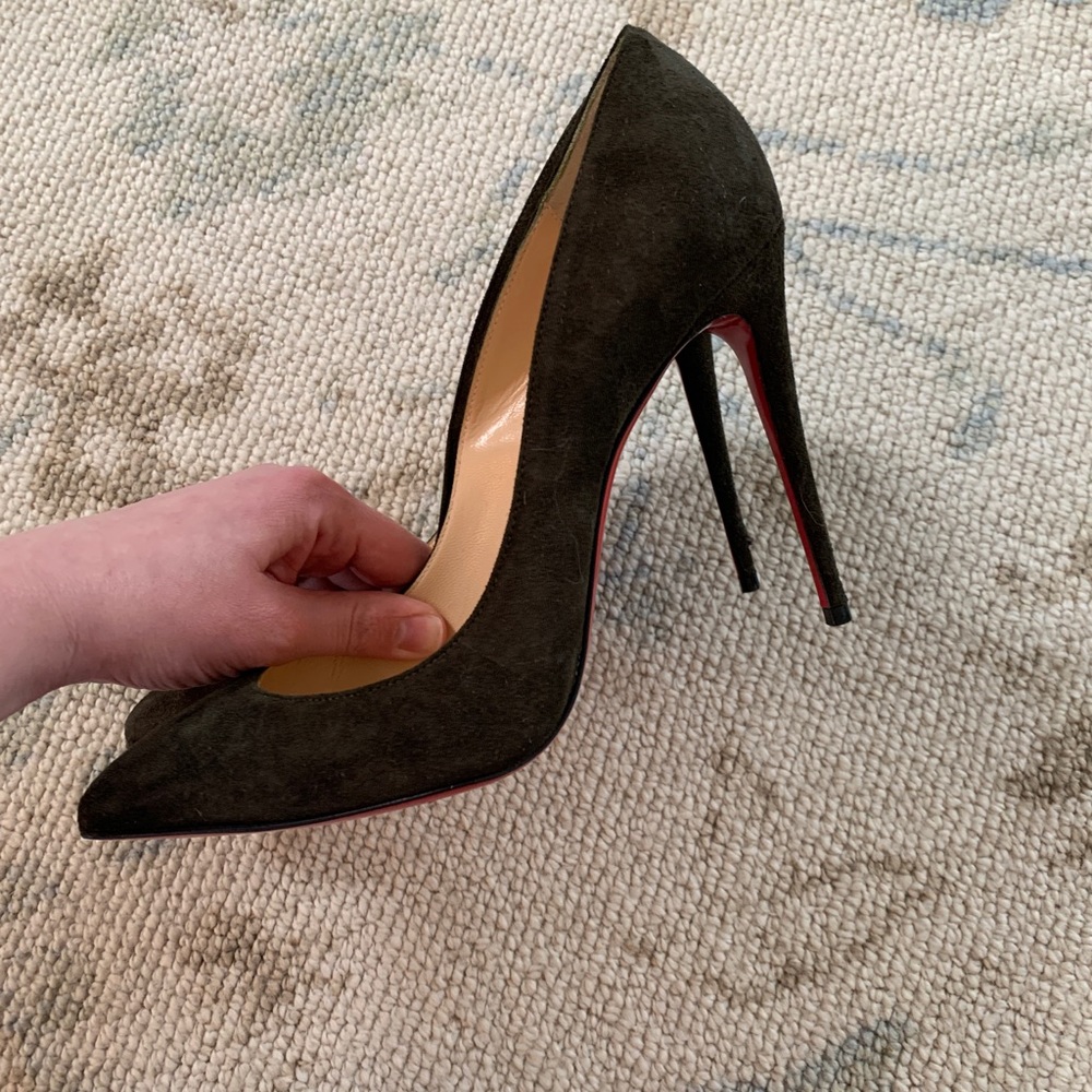 Dark green suede Christian Louboutin
